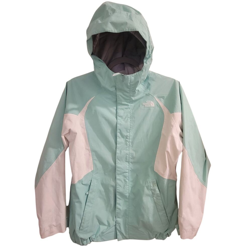 The North Face Girls Large 14/16 Mint White Colorblock Hooded Jacket